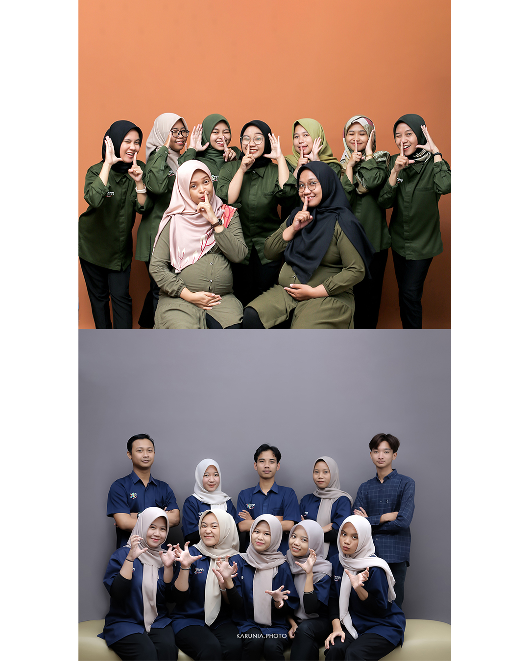 Sports team in uniform posing with championship trophy on field after winning game